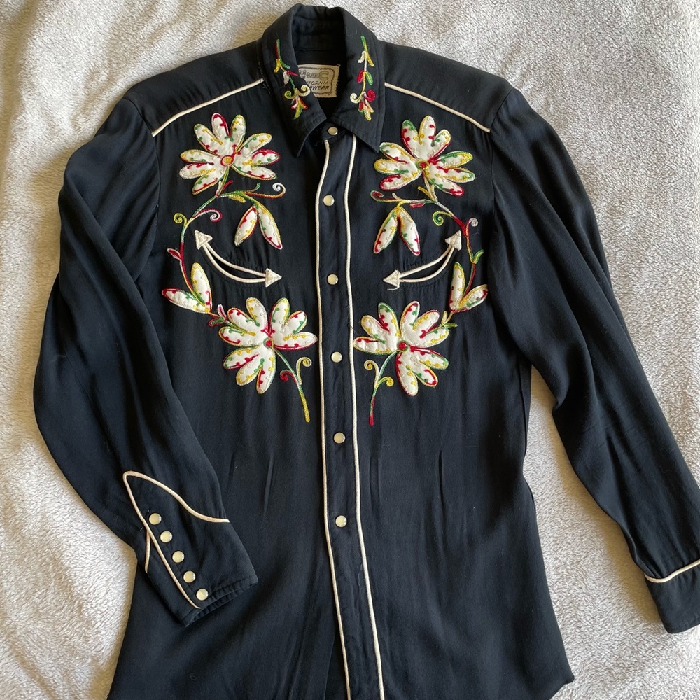 Vintage H Bar C California Ranchwear Gabardine Cowboy Shirt